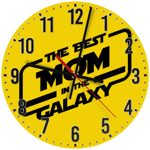 The Best MOM in the Galaxy — Ρολόι τοίχου ξύλινο 30cm