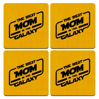 The Best MOM in the Galaxy, ΣΕΤ x4 Σουβέρ ξύλινα τετράγωνα plywood (9cm)