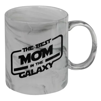 The Best MOM in the Galaxy, Κούπα κεραμική, marble style (μάρμαρο), 330ml