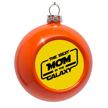 The Best MOM in the Galaxy, Orange Christmas tree ornament bauble 8cm