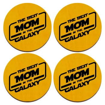 The Best MOM in the Galaxy, ΣΕΤ x4 Σουβέρ ξύλινα στρογγυλά plywood (9cm)