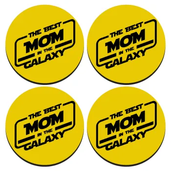 The Best MOM in the Galaxy, ΣΕΤ 4 Σουβέρ ξύλινα στρογγυλά (9cm)