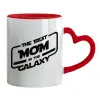 Mug heart red handle, ceramic, 330ml
