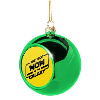 The Best MOM in the Galaxy, Green Christmas tree ornament ball 8cm