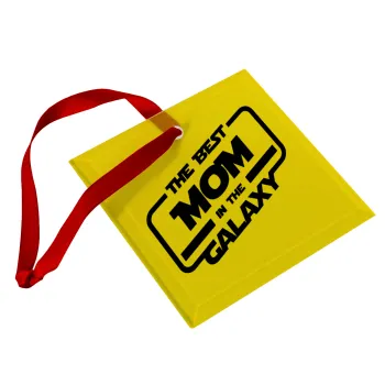 The Best MOM in the Galaxy, Christmas ornament, glass square ornament 9x9cm