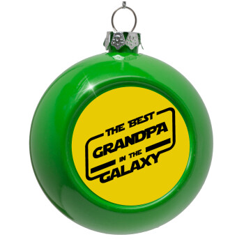 The Best GRANDPA in the Galaxy, Green Christmas tree ornament bauble 8cm