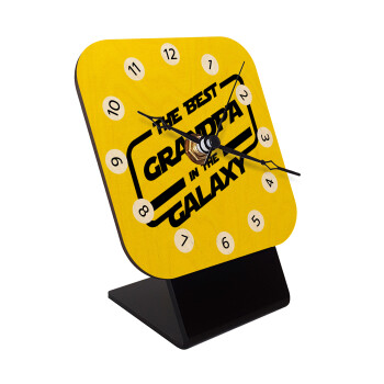 The Best GRANDPA in the Galaxy, Quartz Table clock in natural wood (10cm)