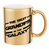The Best GRANDPA in the Galaxy, Κούπα κεραμική, χρυσή καθρέπτης, 330ml