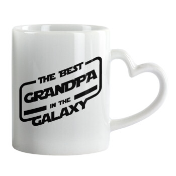 The Best GRANDPA in the Galaxy, Mug heart handle, ceramic, 330ml