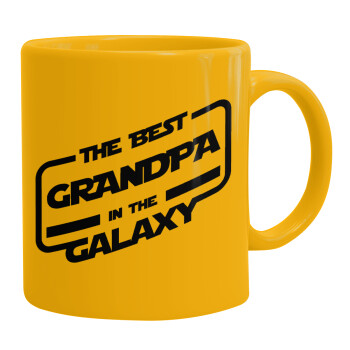 The Best GRANDPA in the Galaxy, Ceramic coffee mug yellow, 330ml (1pcs)