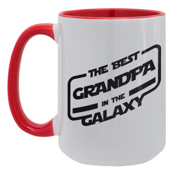 The Best GRANDPA in the Galaxy, Κούπα Mega 15oz, κεραμική Κόκκινη, 450ml