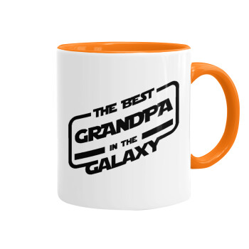 The Best GRANDPA in the Galaxy, Mug colored orange, ceramic, 330ml