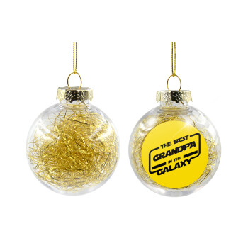 The Best GRANDPA in the Galaxy, Χριστουγεννιάτικη μπάλα δένδρου διάφανη με χρυσό γέμισμα 8cm