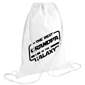 The Best GRANDPA in the Galaxy, Backpack pouch GYMBAG white (28x40cm)