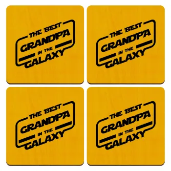 The Best GRANDPA in the Galaxy, ΣΕΤ x4 Σουβέρ ξύλινα τετράγωνα plywood (9cm)
