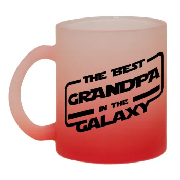 The Best GRANDPA in the Galaxy, Κούπα γυάλινη δίχρωμη με βάση το κόκκινο ματ, 330ml