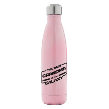 The Best GRANDMA in the Galaxy, Metal mug thermos Pink Iridiscent (Stainless steel), double wall, 500ml