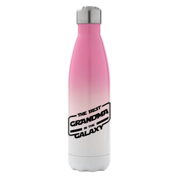The Best GRANDMA in the Galaxy, Metal mug thermos Pink/White (Stainless steel), double wall, 500ml