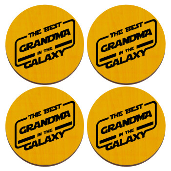 The Best GRANDMA in the Galaxy, ΣΕΤ x4 Σουβέρ ξύλινα στρογγυλά plywood (9cm)