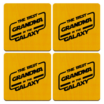 The Best GRANDMA in the Galaxy, ΣΕΤ x4 Σουβέρ ξύλινα τετράγωνα plywood (9cm)