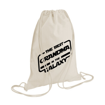 The Best GRANDMA in the Galaxy, Backpack bag GYMBAG natural (28x40cm)