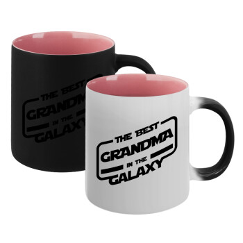 The Best GRANDMA in the Galaxy, Κούπα Μαγική εσωτερικό ΡΟΖ, κεραμική 330ml που αλλάζει χρώμα με το ζεστό ρόφημα