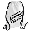 Backpack pouch GYMBAG white, with pocket (40x48cm) & thick cords