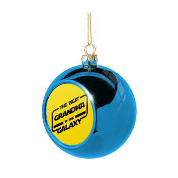 The Best GRANDMA in the Galaxy, Blue Christmas tree ball ornament 8cm