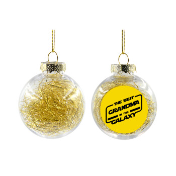 The Best GRANDMA in the Galaxy, Transparent Christmas tree ball ornament with gold filling 8cm