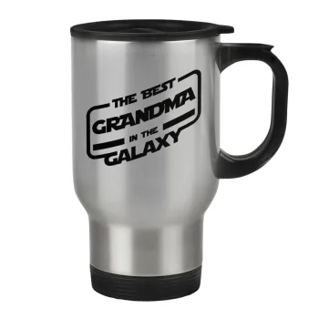 The Best GRANDMA in the Galaxy, Stainless steel travel mug with lid, double wall 450ml