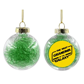 The Best GRANDMA in the Galaxy, Στολίδι Χριστουγεννιάτικη μπάλα δένδρου διάφανη με πράσινο γέμισμα 8cm