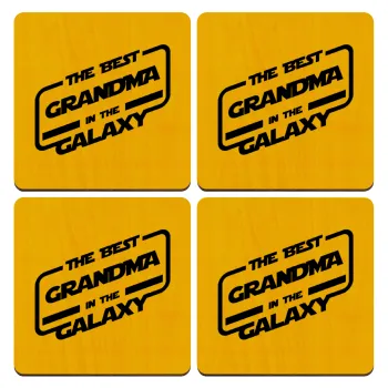 The Best GRANDMA in the Galaxy, ΣΕΤ x4 Σουβέρ ξύλινα τετράγωνα plywood (9cm)