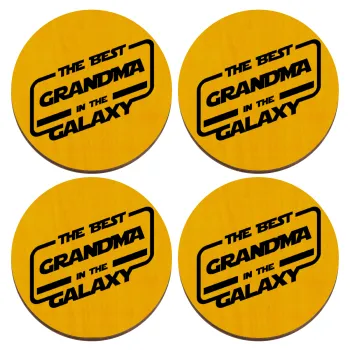 The Best GRANDMA in the Galaxy, ΣΕΤ x4 Σουβέρ ξύλινα στρογγυλά plywood (9cm)
