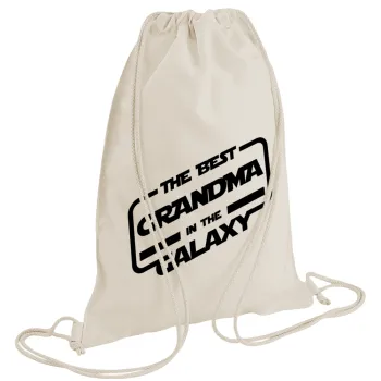 The Best GRANDMA in the Galaxy, Backpack bag GYMBAG natural (28x40cm)