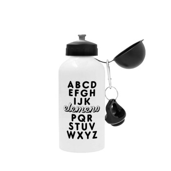 ABCD Elemeno Alphabet , Metal water bottle, White, aluminum 500ml