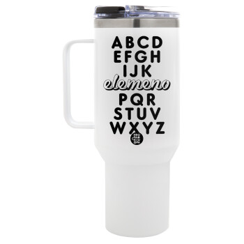 ABCD Elemeno Alphabet , Mega Stainless steel Tumbler with lid, double wall 1,2L