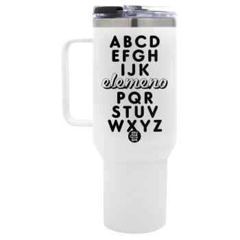 ABCD Elemeno Alphabet , Mega Tumbler με καπάκι, διπλού τοιχώματος (θερμό) 1,2L