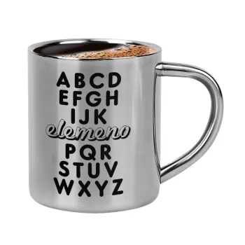 ABCD Elemeno Alphabet , Double-wall metal cup for espresso (220ml)