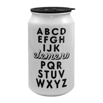 ABCD Elemeno Alphabet , Κούπα ταξιδιού μεταλλική με καπάκι (tin-can) 500ml