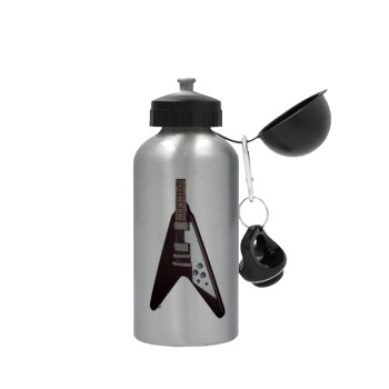 Guitar flying V, Metallic water jug, Silver, aluminum 500ml
