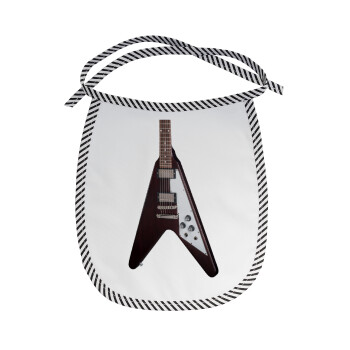 Guitar flying V, Σαλιάρα μωρού αλέκιαστη με κορδόνι Μαύρη