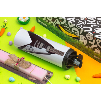 Guitar flying V, Πασχαλινή Λαμπάδα με Travel Tumbler θερμό με διπλό καπάκι (600ml, BPA free) & κερί αρωματικό πλακέ (30cm) (ΡΟΖ)