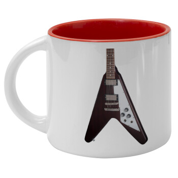 Guitar flying V, Κούπα κεραμική 400ml Λευκή/Κόκκινη