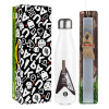 Easter candle, metallic white thermos bottle (500ml) & aromatic flat candle (30cm) (GRAY)