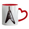 Mug heart red handle, ceramic, 330ml
