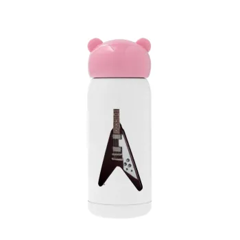 Guitar flying V, Pink stainless steel thermal flask, 320ml