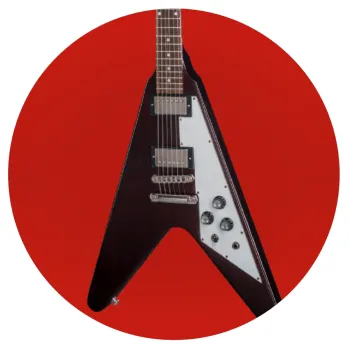 Guitar flying V, Mousepad Round 20cm