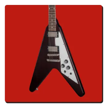 Guitar flying V, Τετράγωνο μαγνητάκι ξύλινο 6x6cm