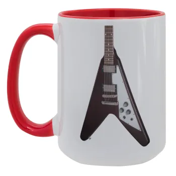 Guitar flying V, Κούπα Mega 15oz, κεραμική Κόκκινη, 450ml