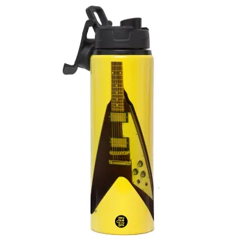 Guitar flying V, Μεταλλικό παγούρι νερού με καπάκι ασφαλείας, αλουμινίου 850ml